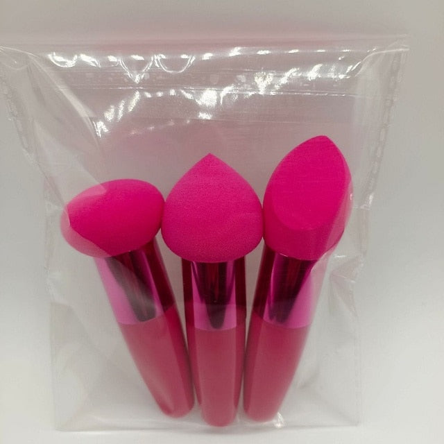 3Pc Women Mushroom Head Make Up Brush Set