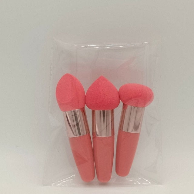 3Pc Women Mushroom Head Make Up Brush Set