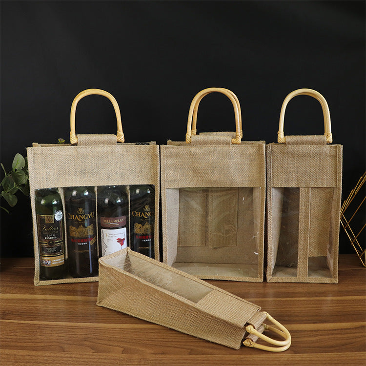 Linen Wine Bag