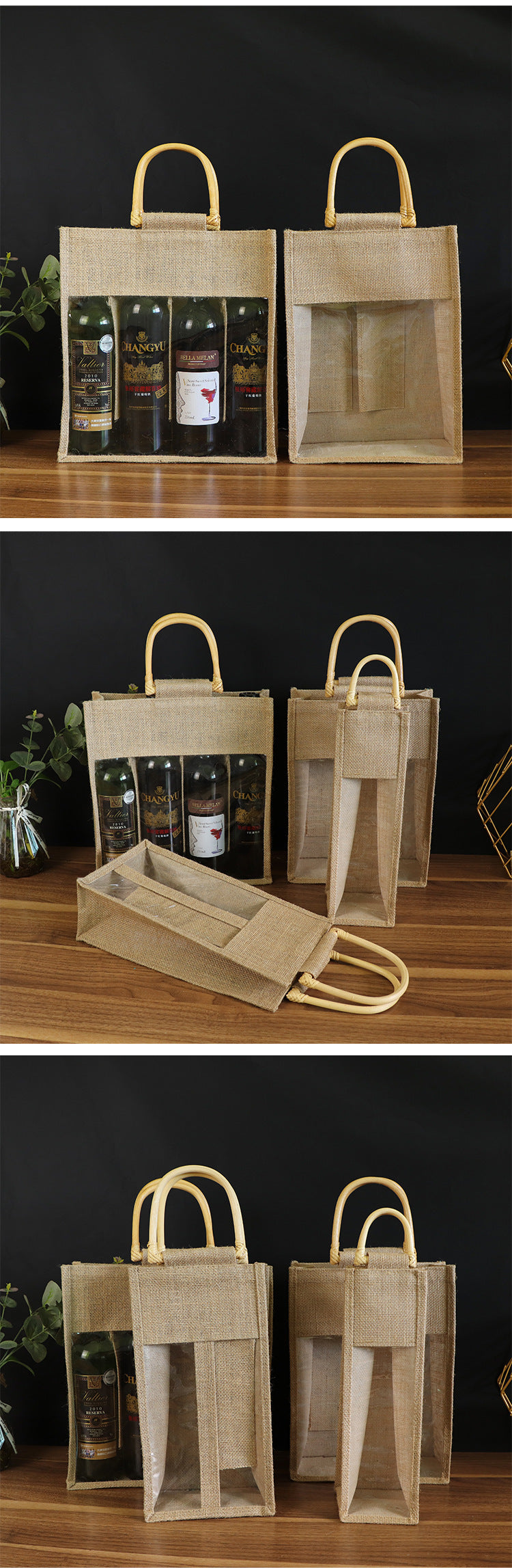 Linen Wine Bag