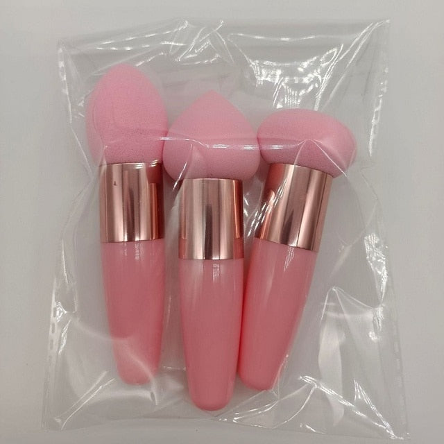 3Pc Women Mushroom Head Make Up Brush Set