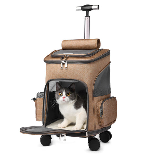 Portable Folding Trolley Pet Travel Backpack.