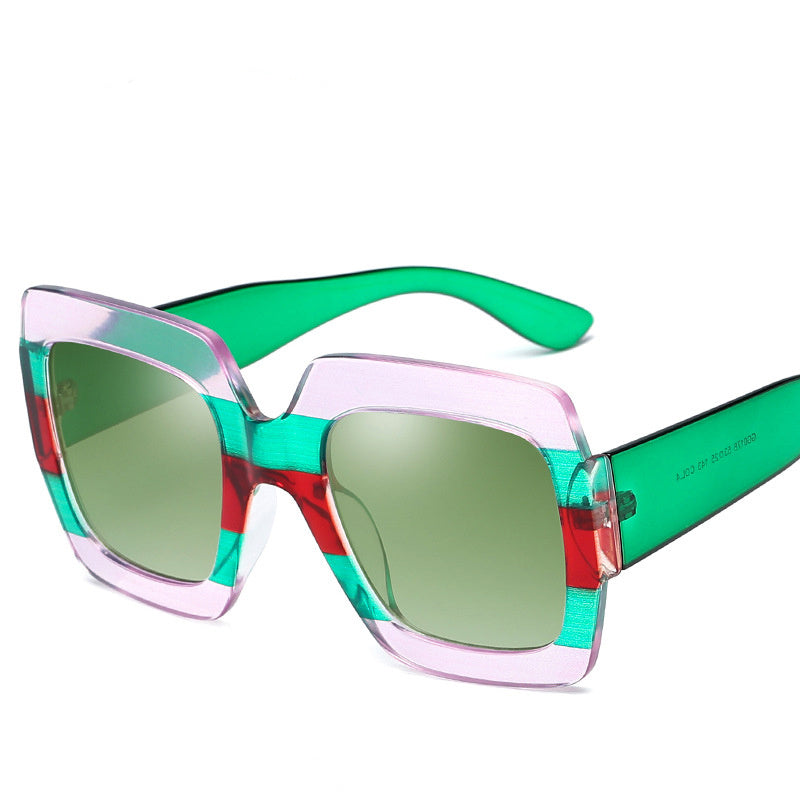 Box Print Big Frame Women's Sunglasses