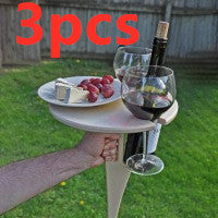 Portable Wine Table with Folding Round Table