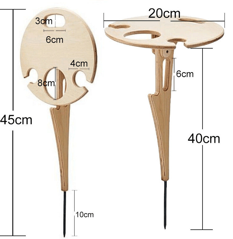 Portable Wine Table with Folding Round Table