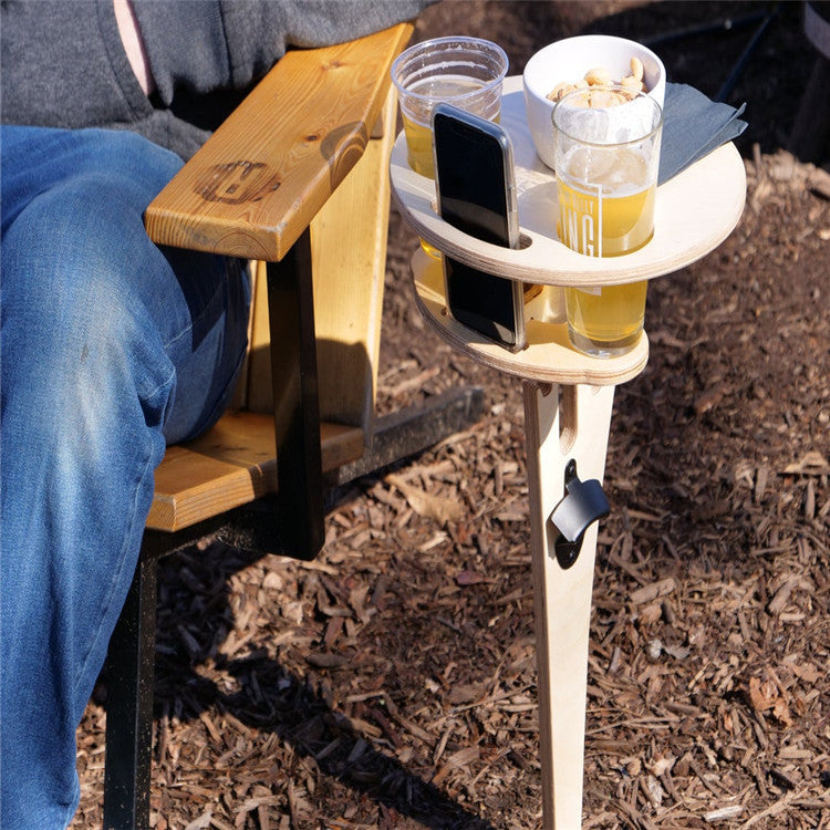 Portable Wine Table with Folding Round Table