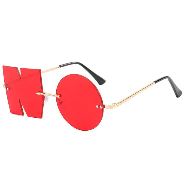 Rimless NO Letter Sunglasses