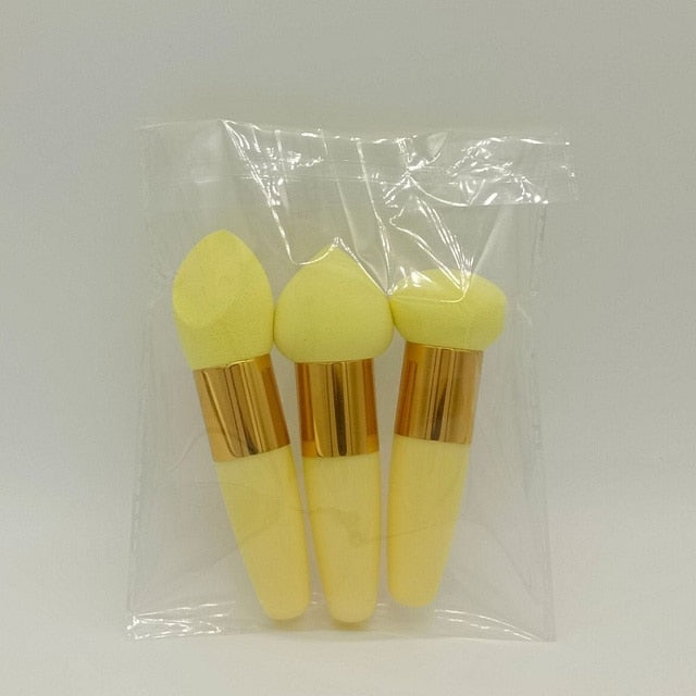 3Pc Women Mushroom Head Make Up Brush Set