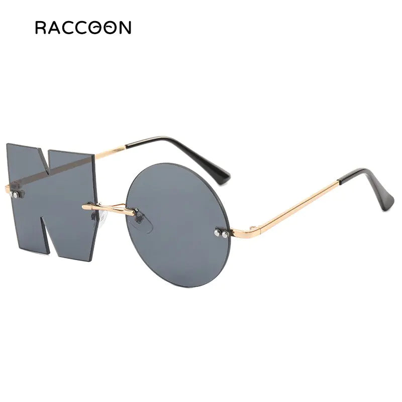 Rimless NO Letter Sunglasses