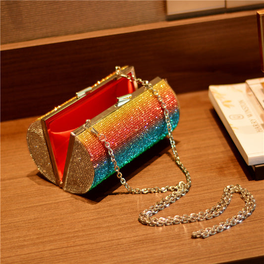 Rainbow Rhinestone Clutch/Purse Evening Bag