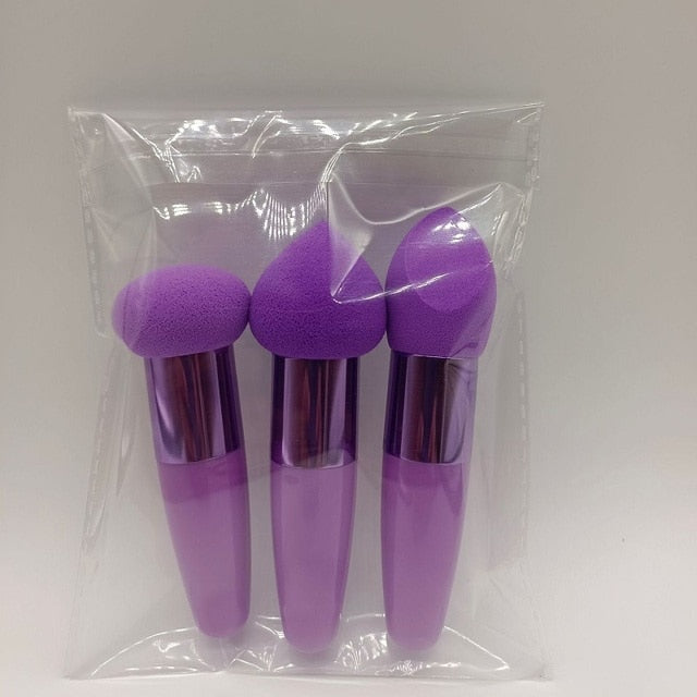 3Pc Women Mushroom Head Make Up Brush Set