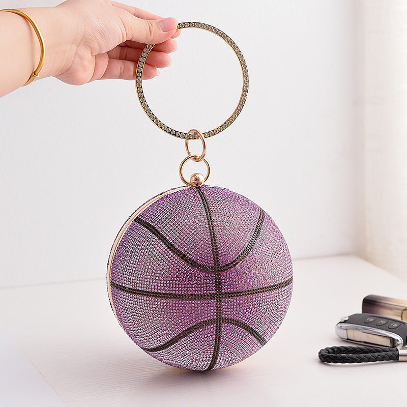 Colorful Basketball Dinner Bag Round Full Diamond