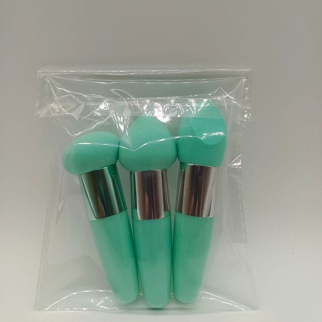 3Pc Women Mushroom Head Make Up Brush Set