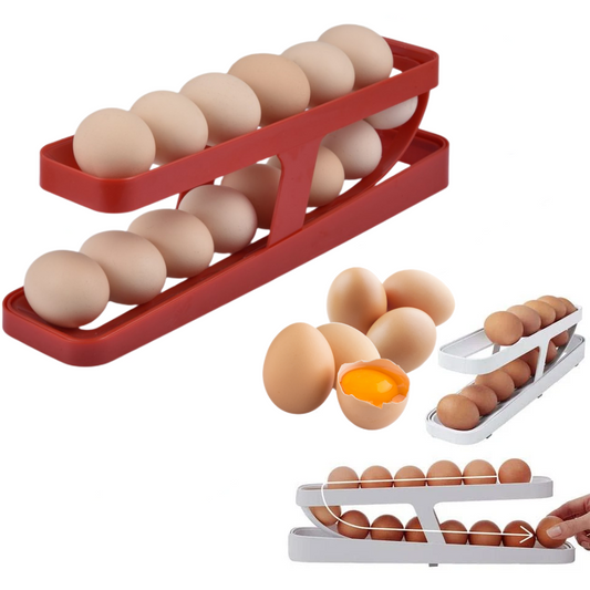 Rolldown Egg Rack Refrigerator Organizer