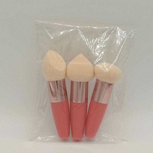 3Pc Women Mushroom Head Make Up Brush Set