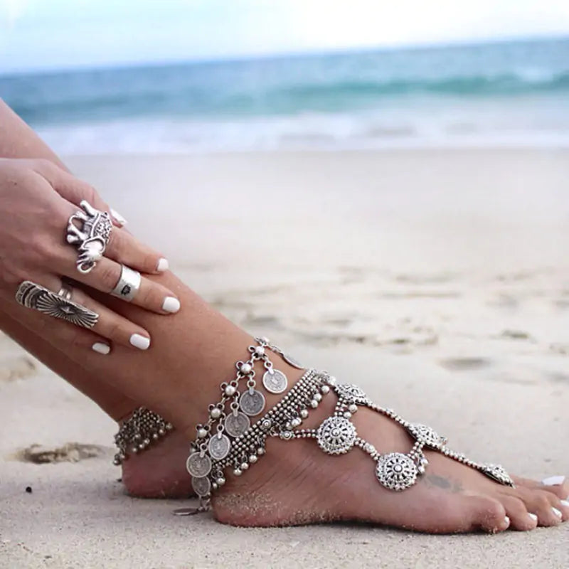 Charm Coin Tassel Anklet