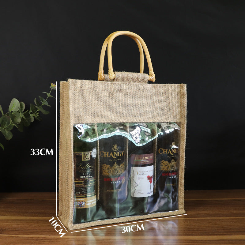 Linen Wine Bag