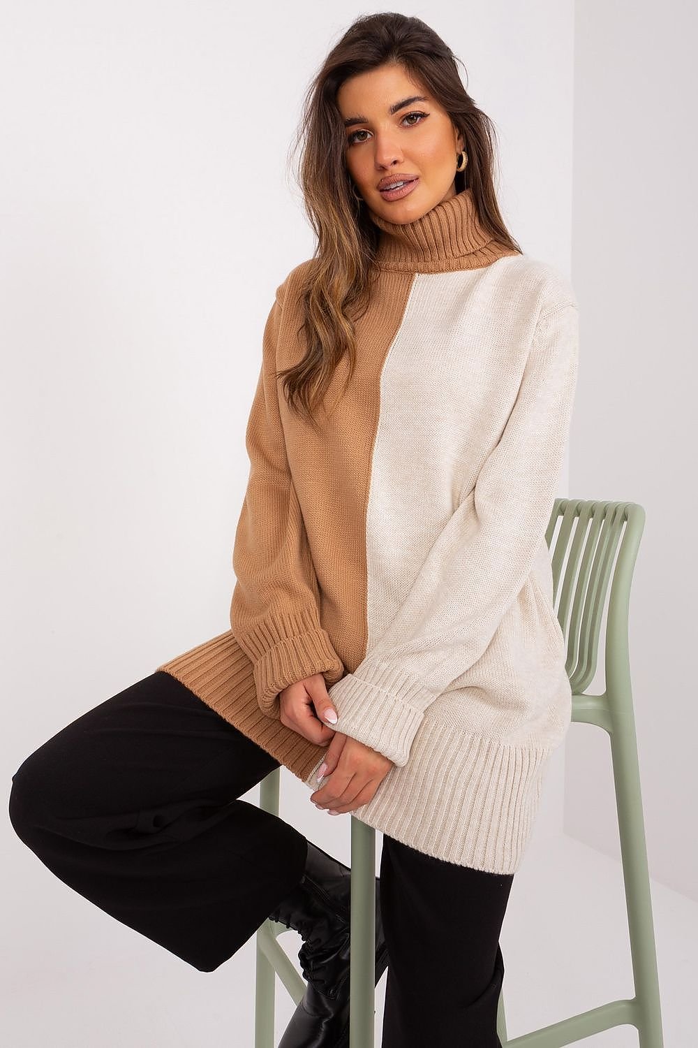 Two-Tone Turtleneck