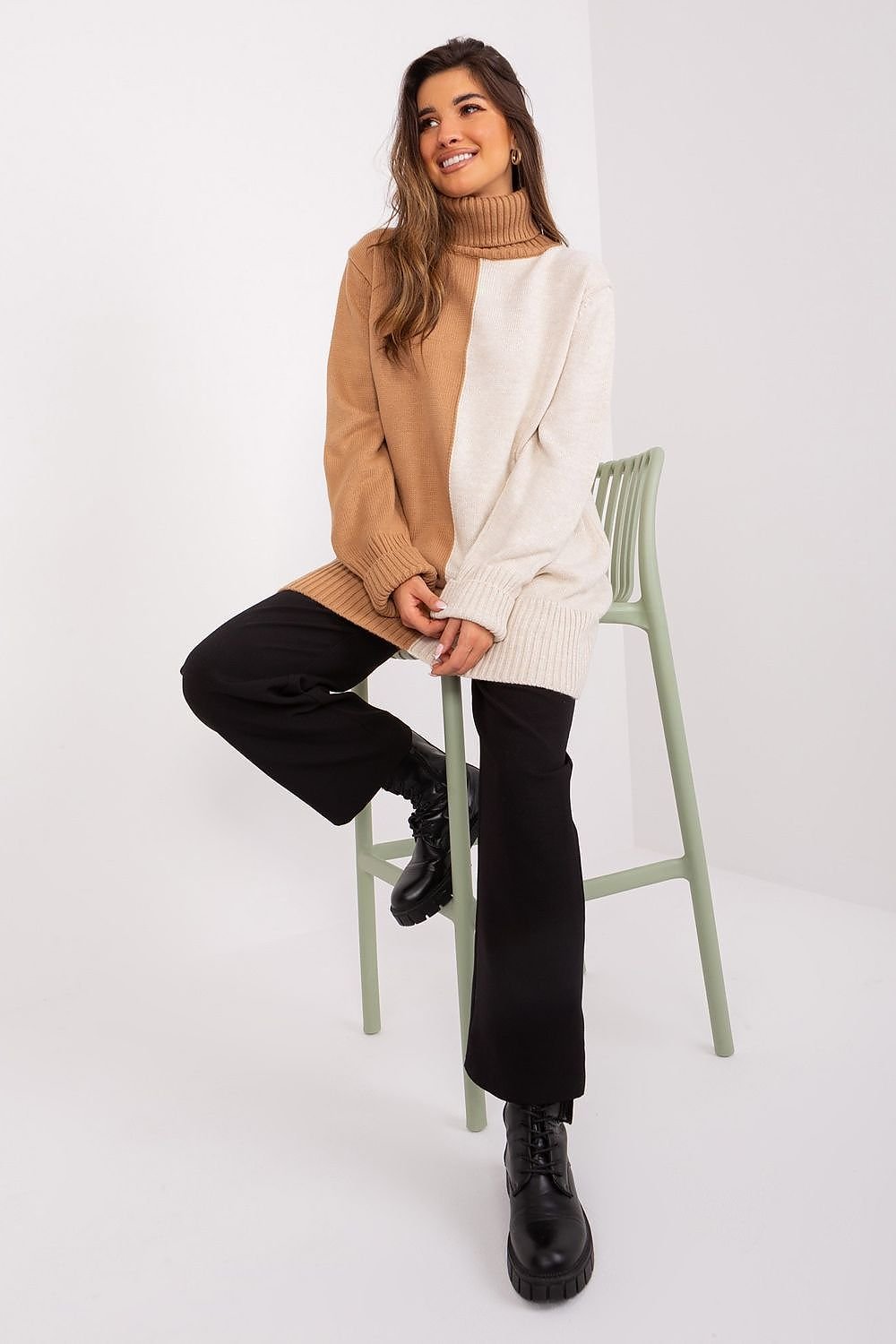 Two-Tone Turtleneck