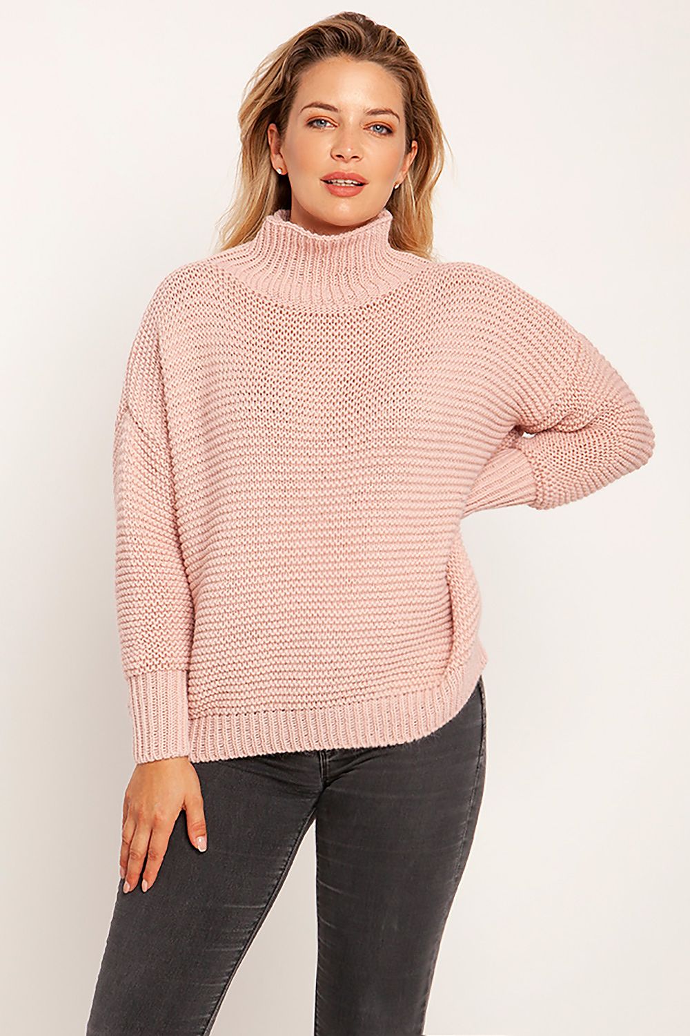 Ribbed Texture Turtleneck