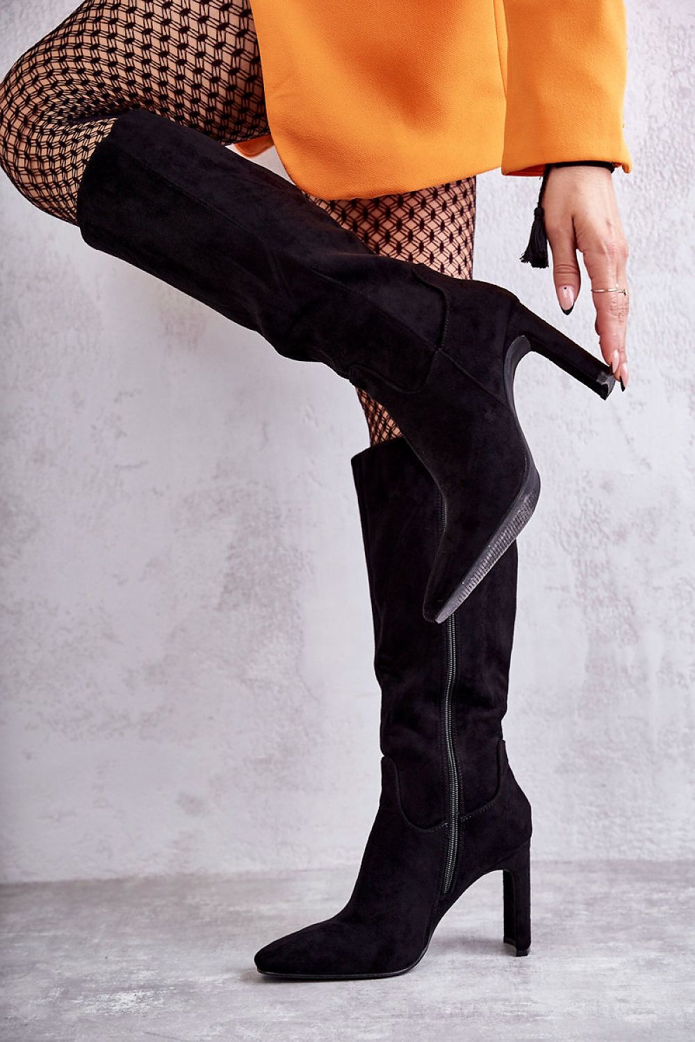 Knee High Suede Heel Boots