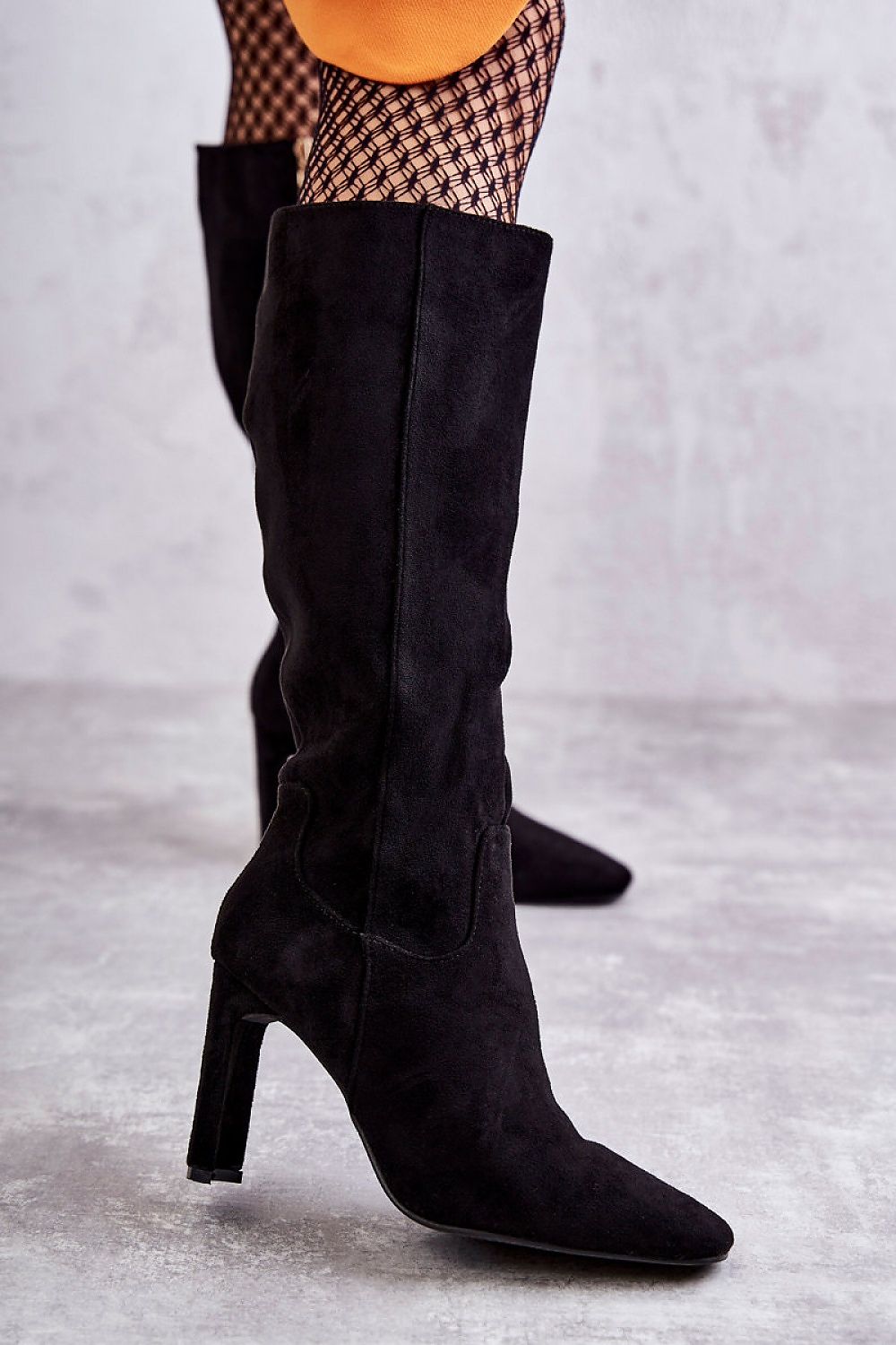 Knee High Suede Heel Boots