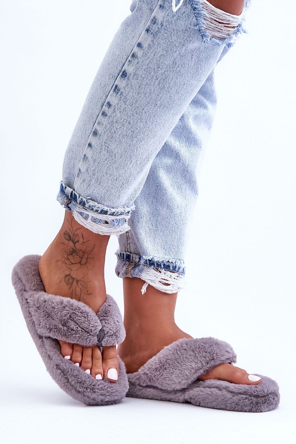 Fur Top flip-flops