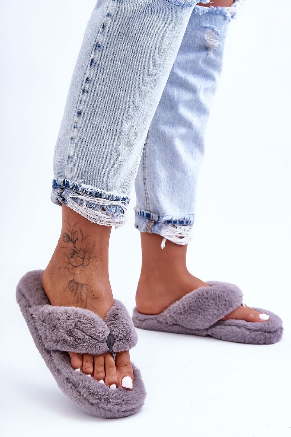 Fur Top flip-flops