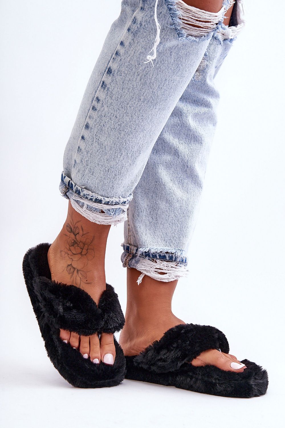 Fur Top flip-flops