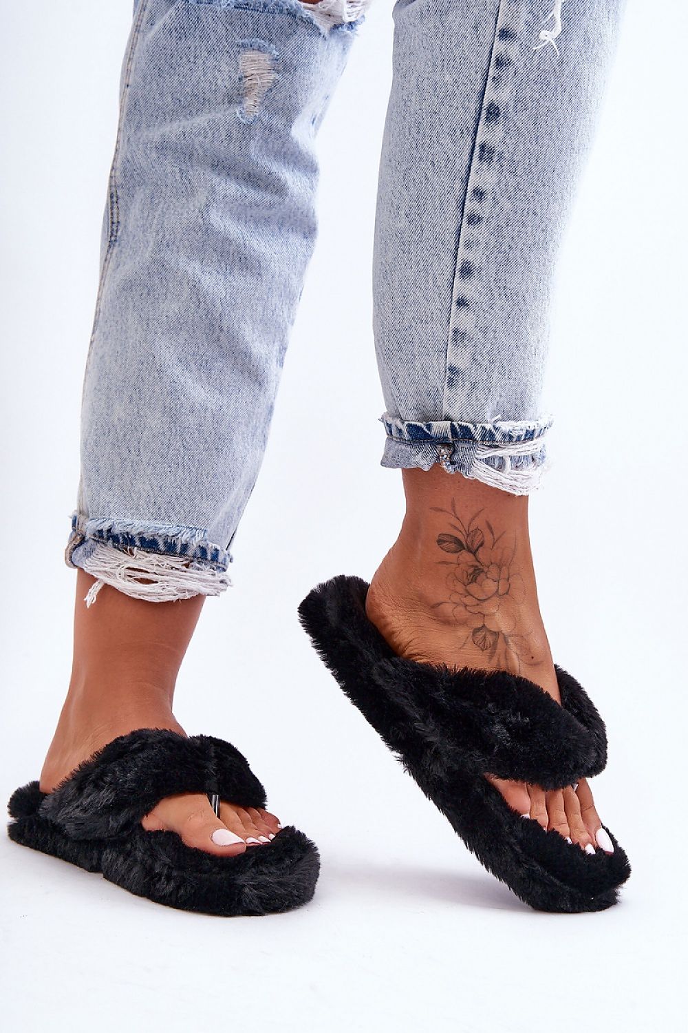 Fur Top flip-flops