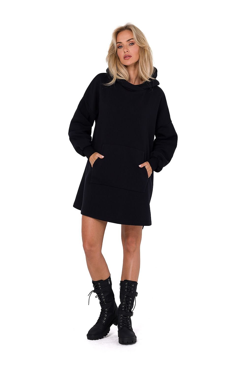 Hooded Long sleeve knit dress