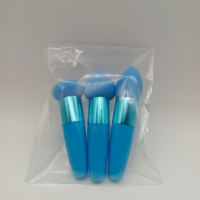 3Pc Women Mushroom Head Make Up Brush Set