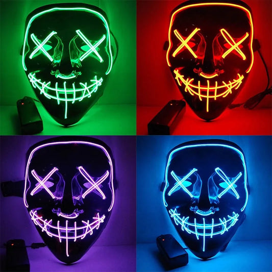 LED Purge Mask: Halloween Costume Light Up Glow-in-the-Dark Masks