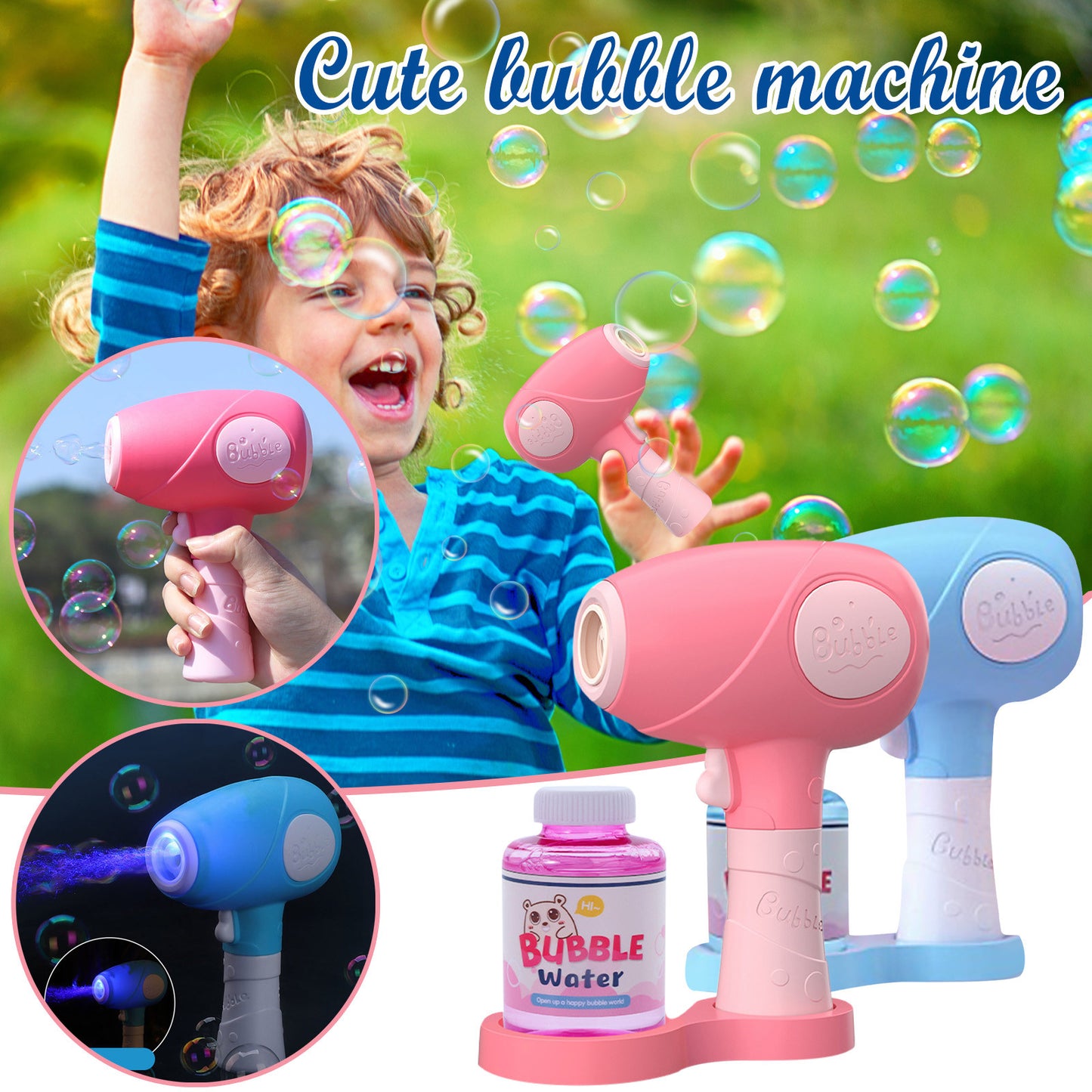 Children's 75ml Automatic outdoor summer bubble blower toy