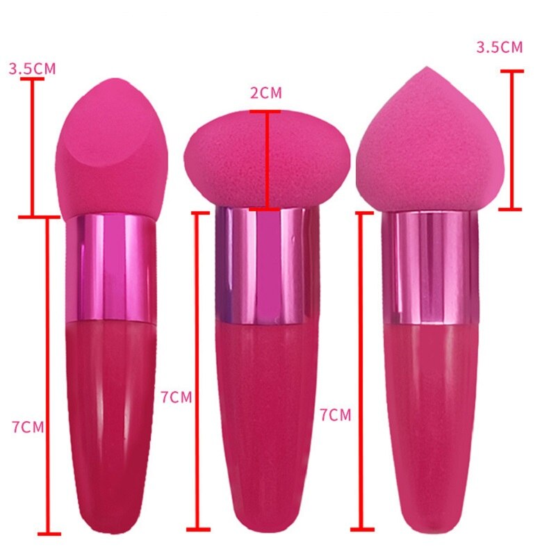 3Pc Women Mushroom Head Make Up Brush Set